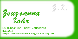 zsuzsanna kohr business card